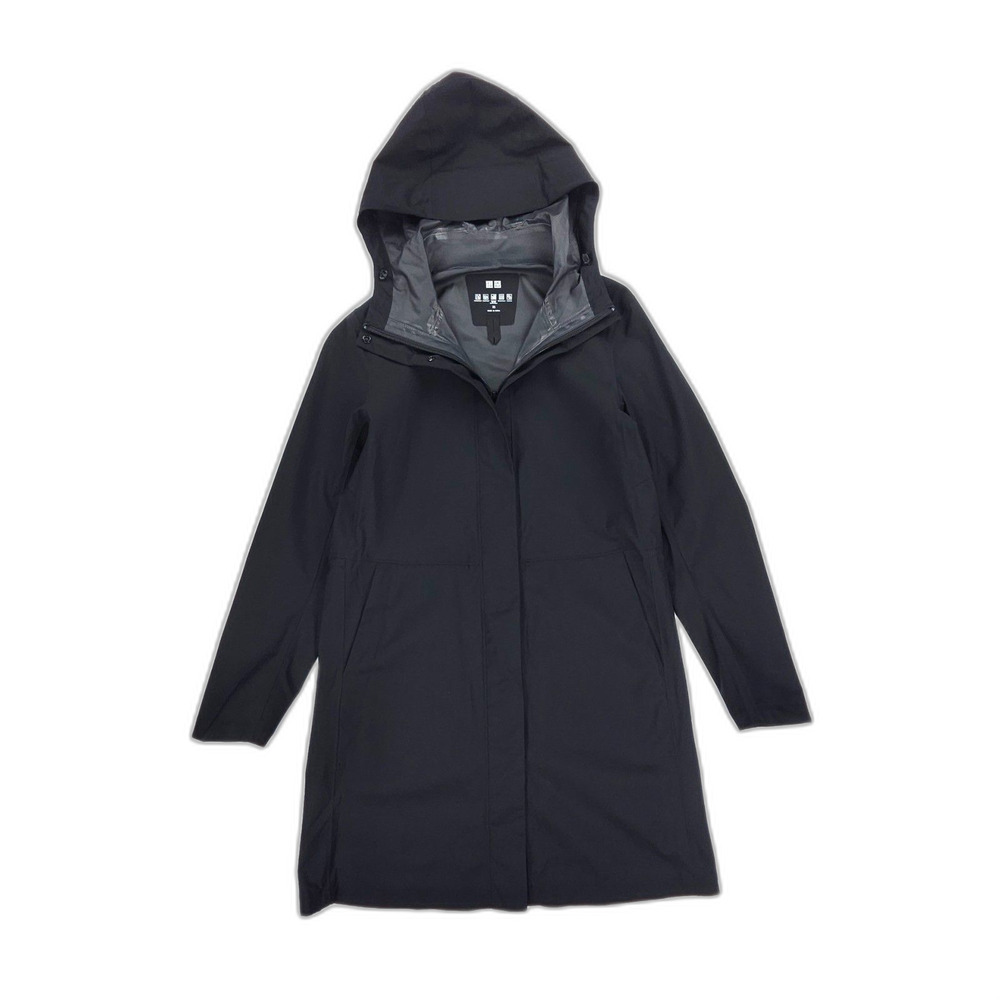UNIQLO Blocktech Half Coat Black Windproof Rain Jacket Shell Minimal Gorpcore XS